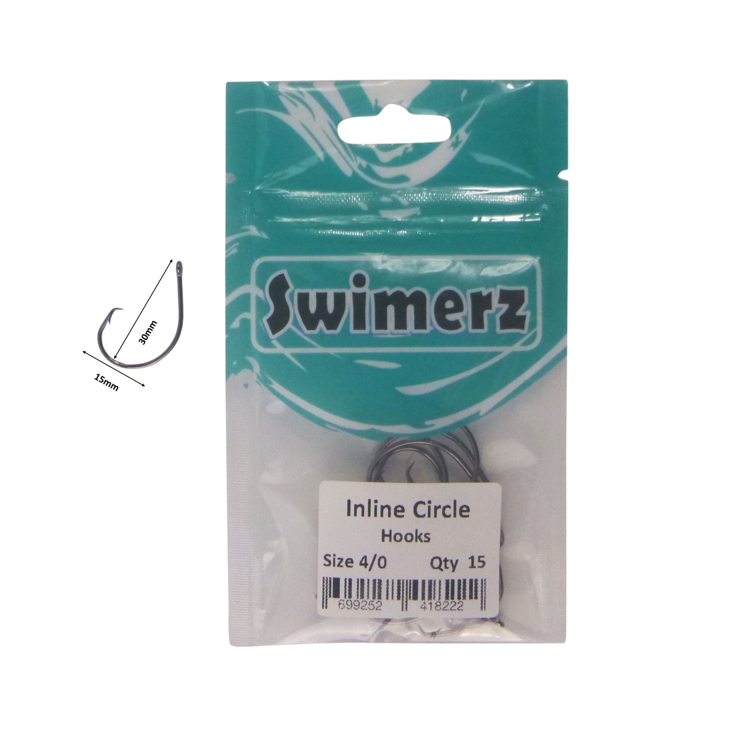 Swimerz 4/0 Inline Circle Hook 15 pack - Image 3