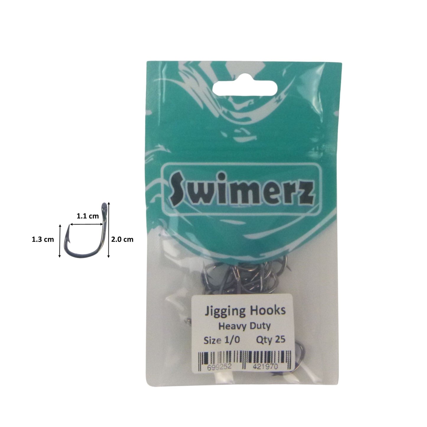 Swimerz 1/0 Heavy Duty Jigging Hooks 25 pack - Image 3