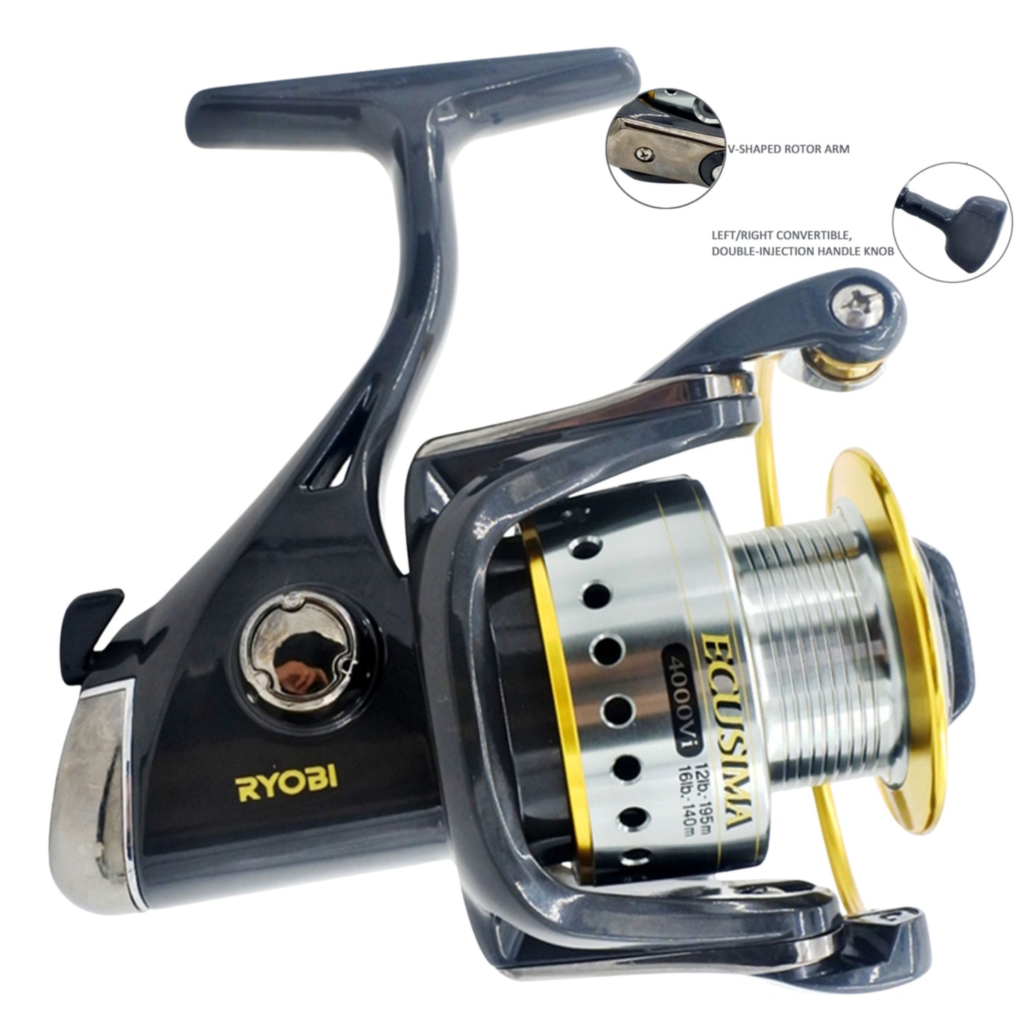 Ryobi Ecusima 3000 Spinning Reel, 5:0:1 Fast Retrieve 4+1 BB - Image 4