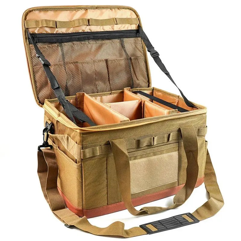 30L Camping Organizer Storage Bag Khaki - Image 5