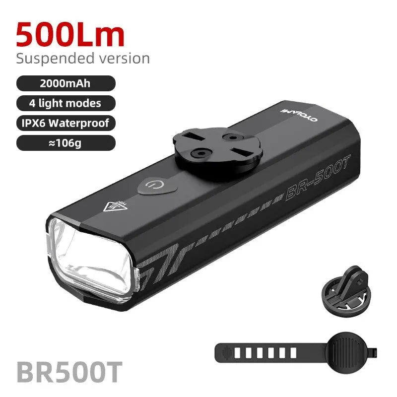 500 Lumen USB-C Rechargeable Bike Light Black - Image 6