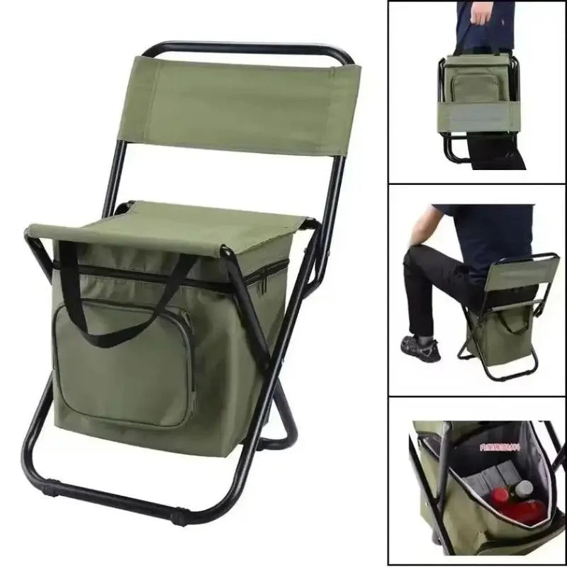 Folding Camping Chair with Carry Bag Green - Image 4