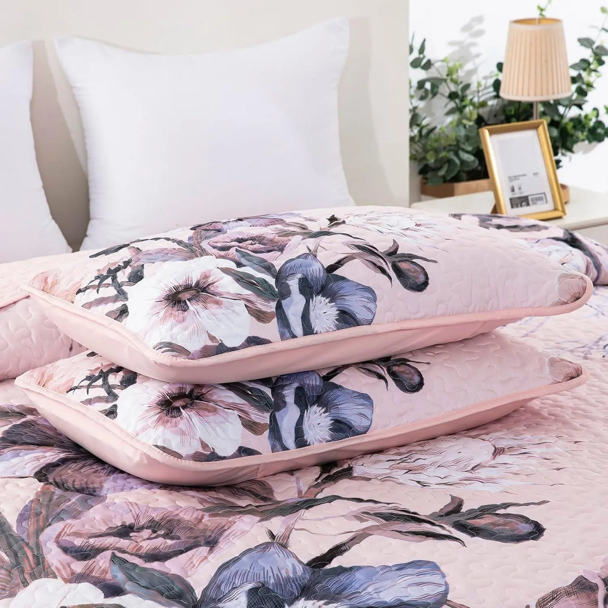 Pink Floral Dream Bedspread Coverlet 3 Piece Set - Image 7