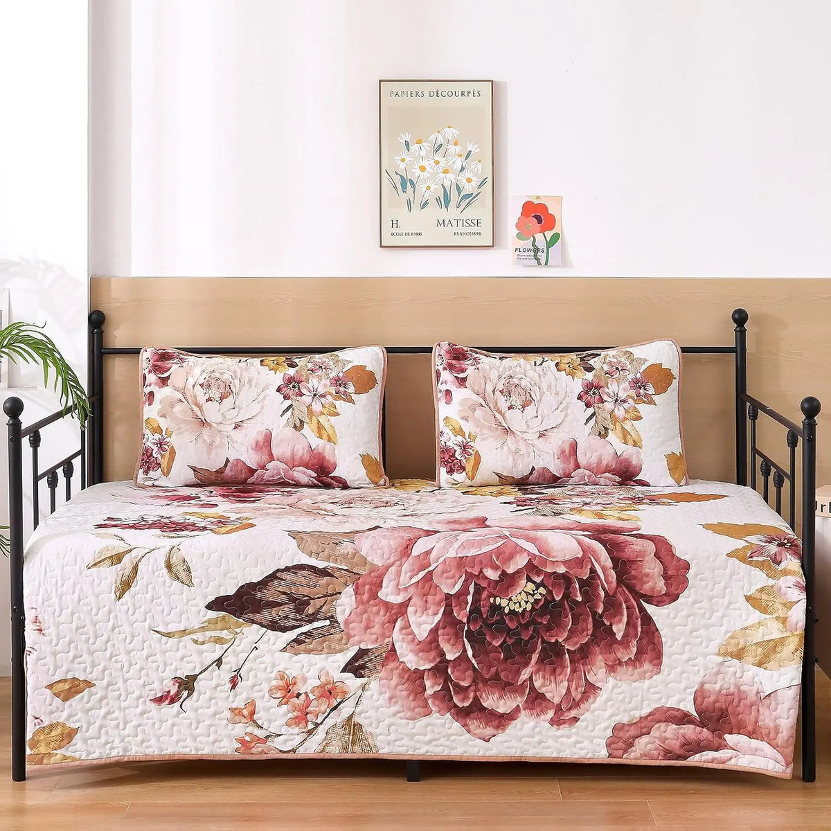Blush Botanica Reverie 3 Piece Reversible Bedspread Set - Image 7