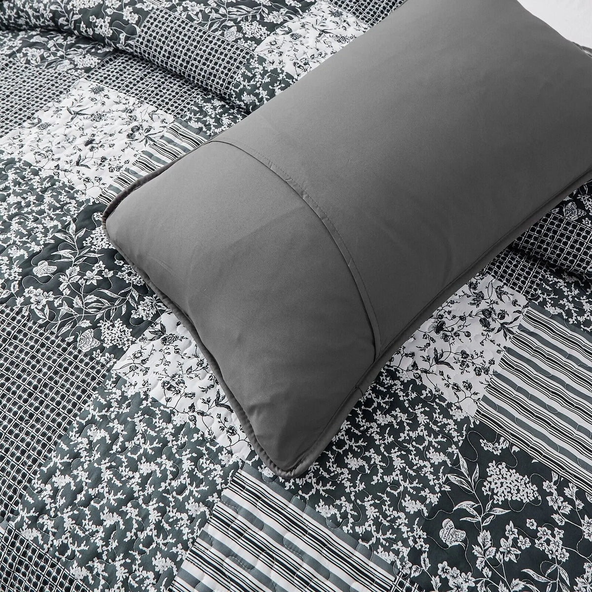 Lush Blush patch Floral 3 Pc Bedspread & Pillow Cover Set - Image 8