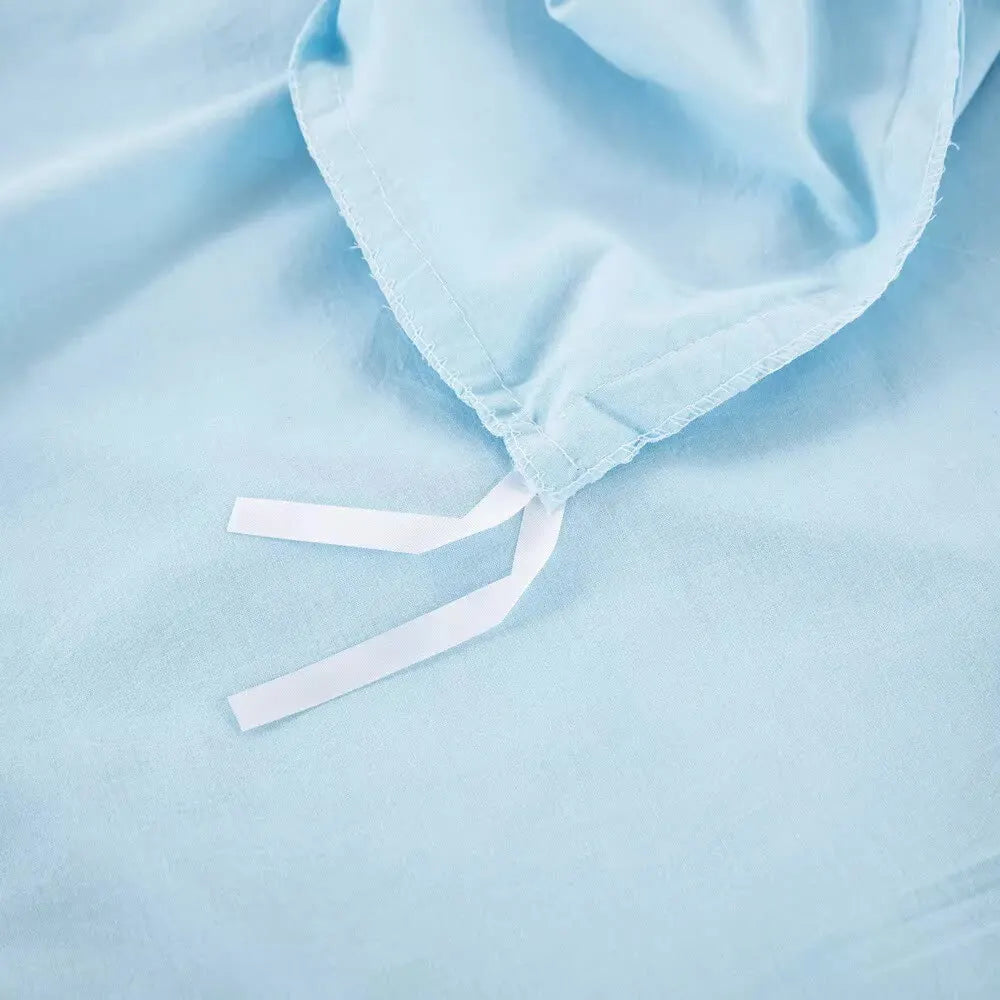 100% cotton Premium Doona Duvet Quilt Cover Set with Soft Pillowcases - Aqua-Queen - Image 8