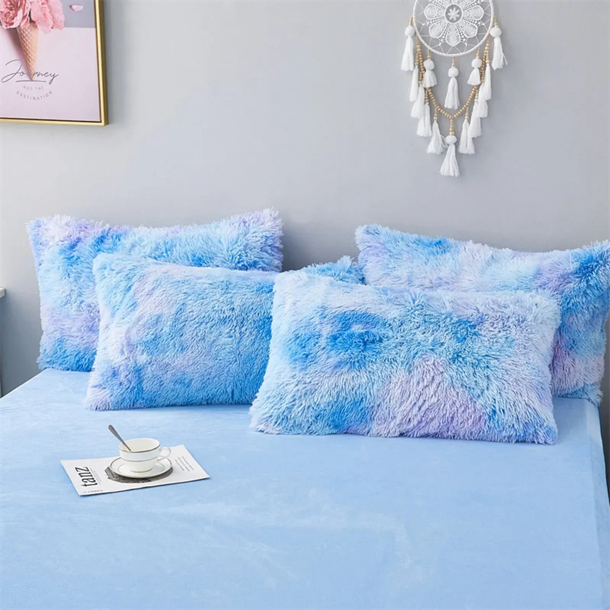 Blue Plush Riviera Gallery Quilt / Doona / Duvet Cover set - Image 9