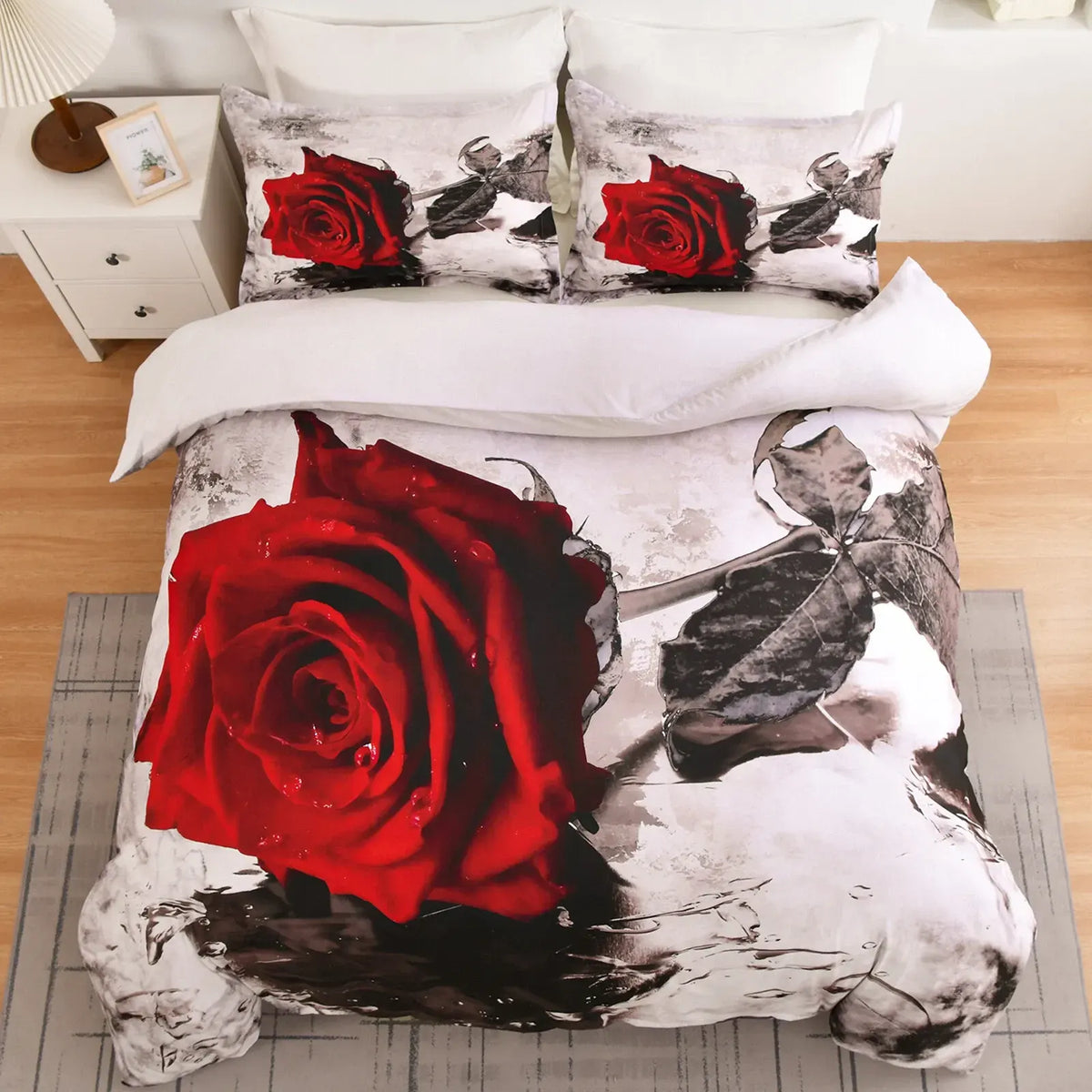 Gray Flower Marseille Heritage Quilt / Doona / Duvet Cover set - Image 3