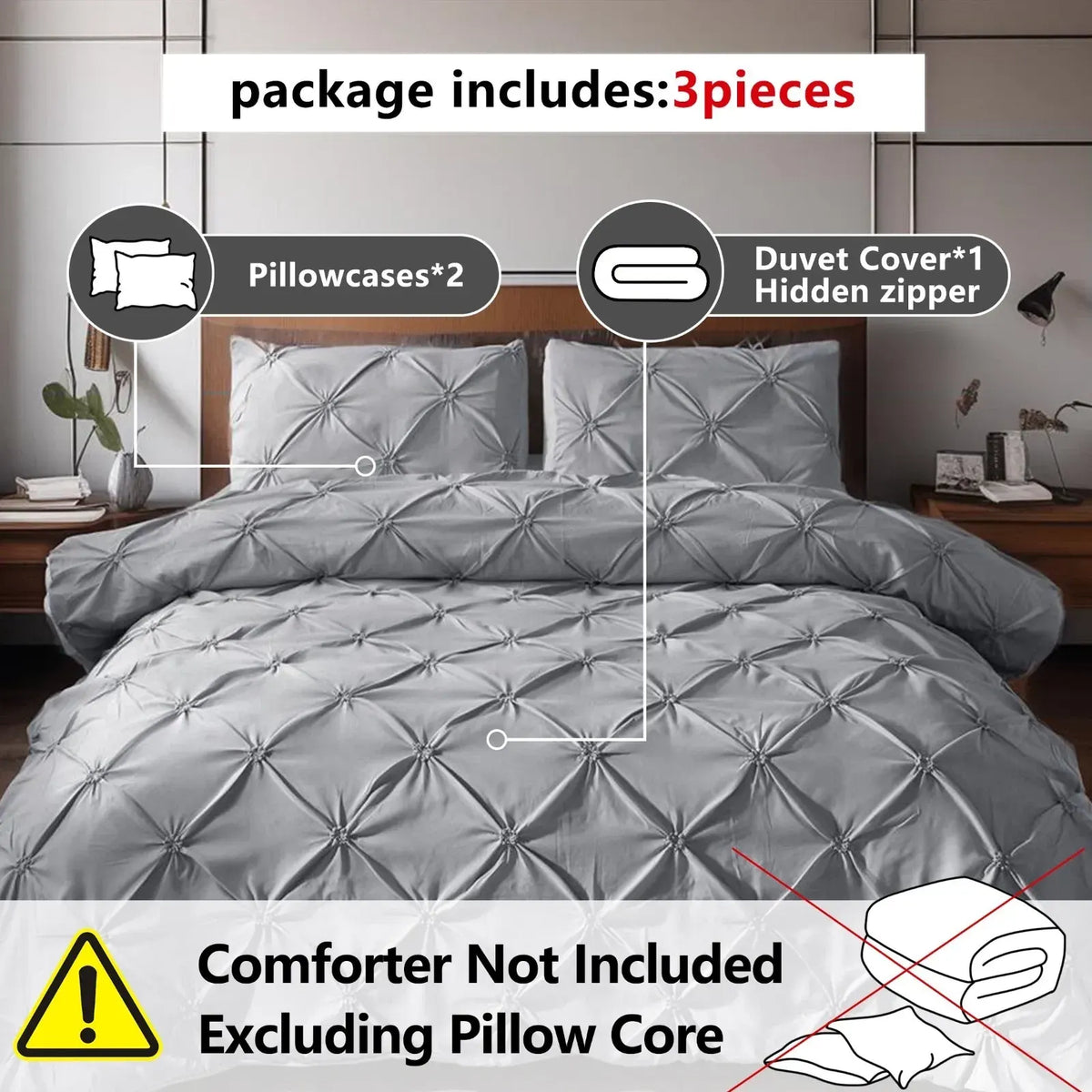 Grey Lorette Marigold Quilt / Doona / Duvet Cover set - Image 9