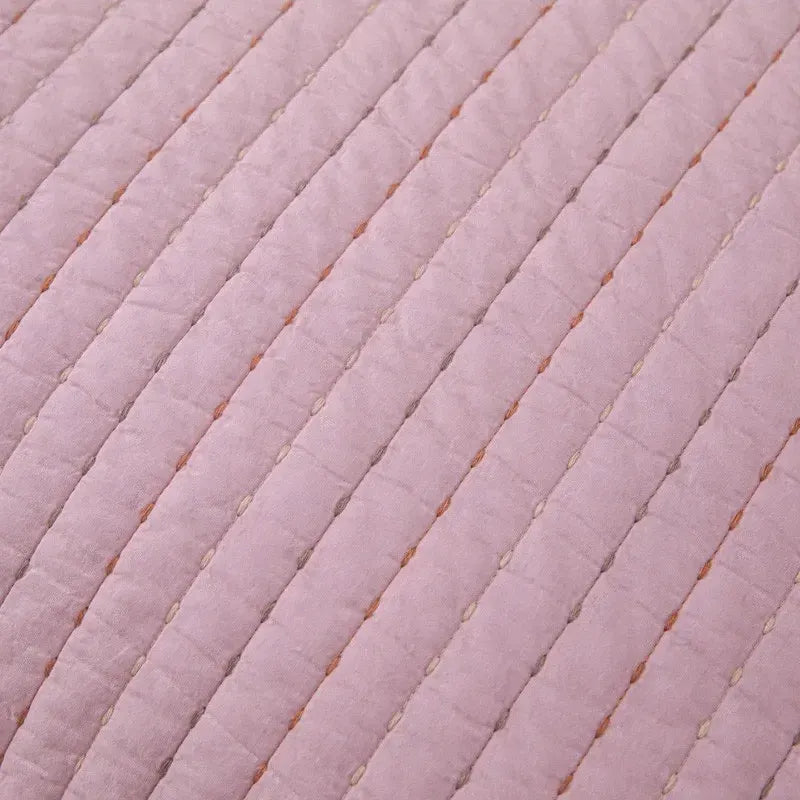100% Cotton Embossed Pink Stripe Serenity Coverlet Bedspread Set - Image 5