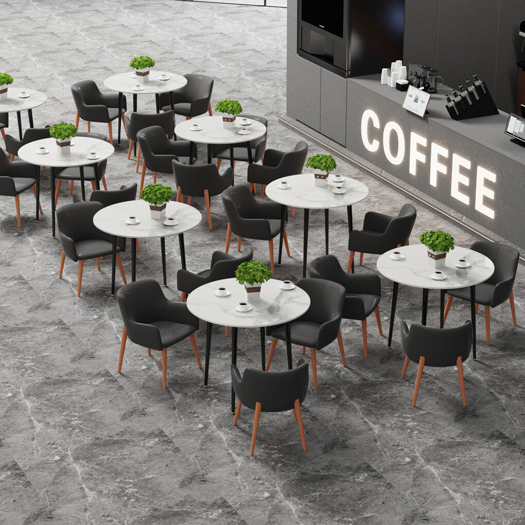 High-End Marble Round Kitchen Dining Table Sintered Stone Restaurant Table 80 x 80 cm - Image 5