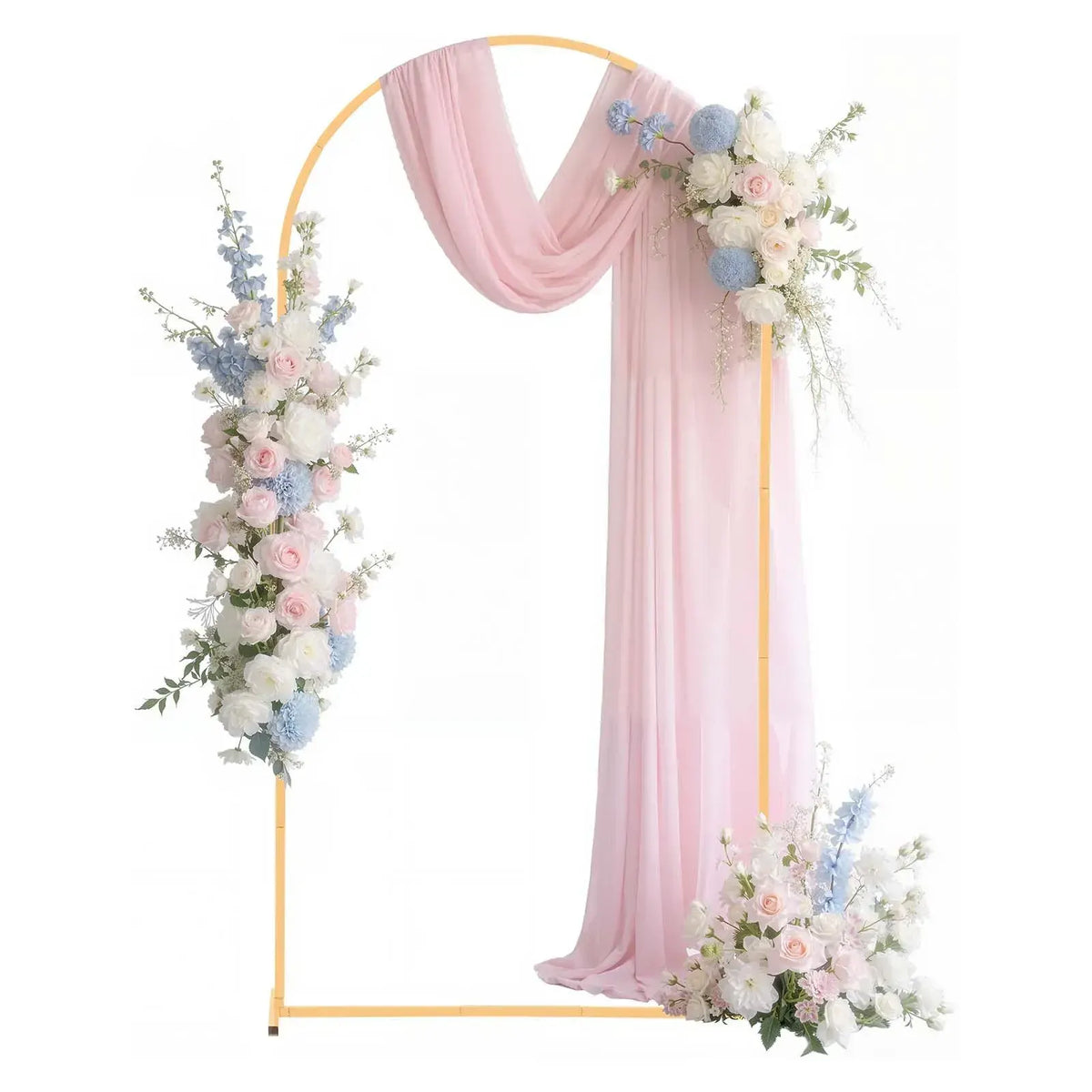 Arch Backdrop Stand, 2 x 1 m, Stable Structure, Easy Assembly, 1 Set Gold Metal Arch Backdrop Stand for Wedding - Image 5