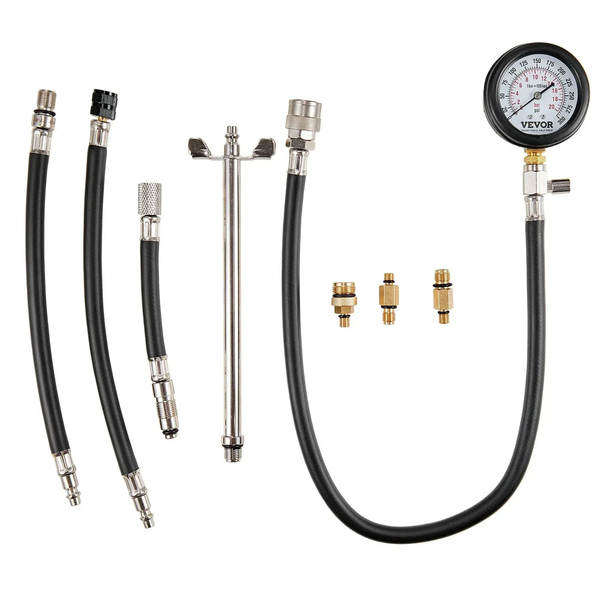 Compression Tester Adapter Kit, 9 Pcs Automotive Engine Cylinder Leak Down Compression Test - Image 4
