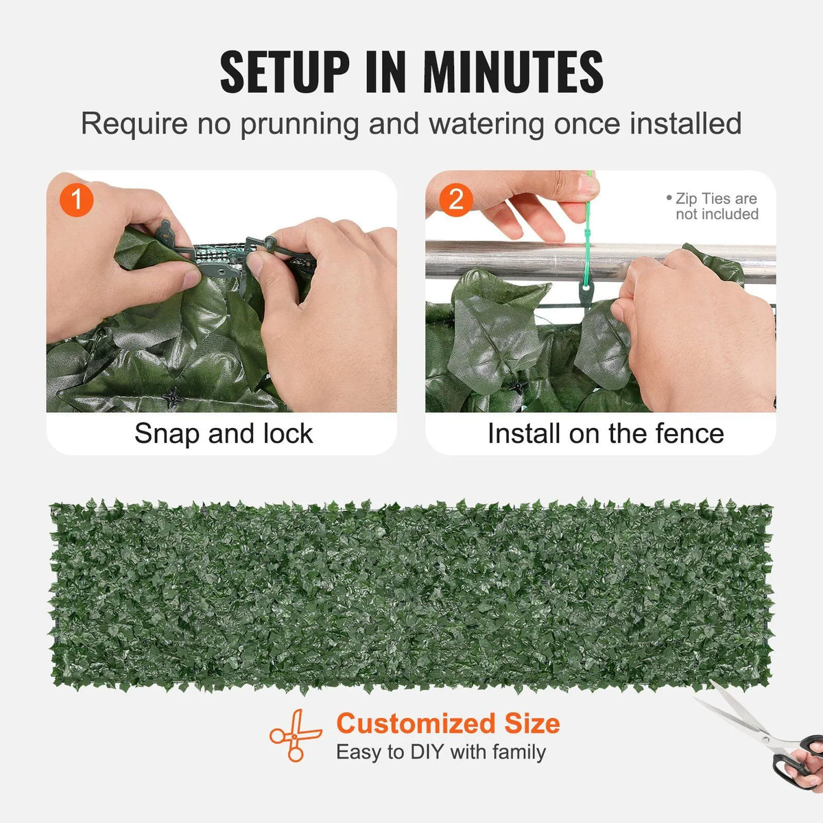 Artificial Ivy Privacy Fence 1 x 4m Green Wall Screen Faux Hedge Vine Leaf Fence with Mesh Backing for Outdoor Garden Yard Balcony - Image 4