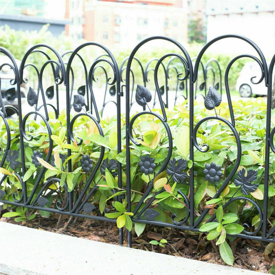 5-Piece Decorative Garden Fence Black Metal Wire Patio - Image 7