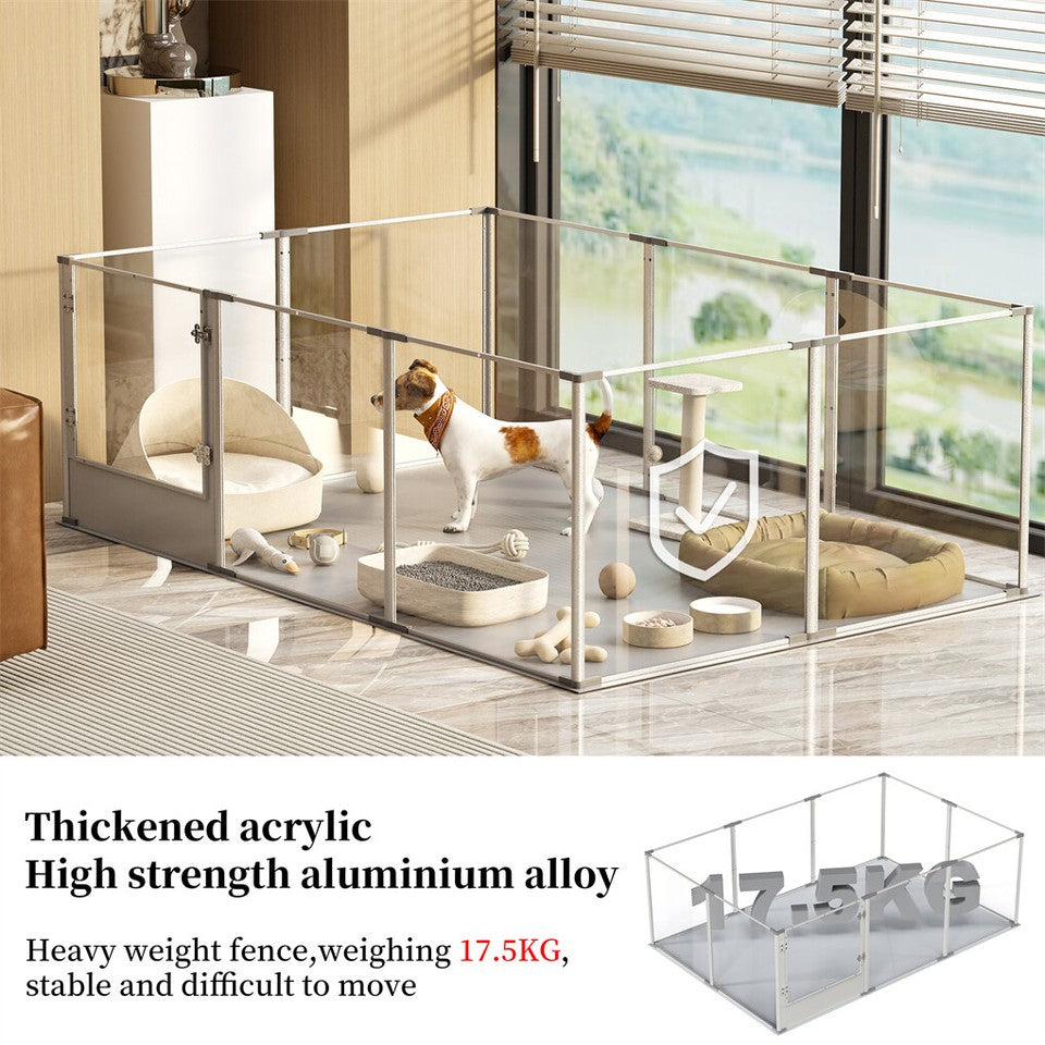 10-Piece Large Thicken Acrylic Dog Playpen Puppy Birth Fence with Waterproof Mat - Image 9