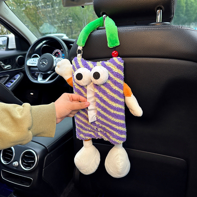 Purple Striped Tissue Holder for Car - Fun Design - Image 2