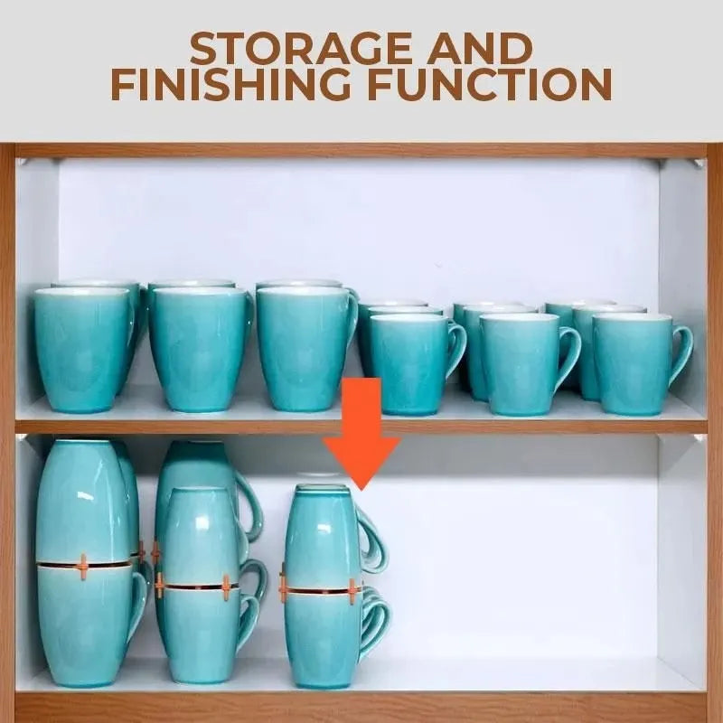3 Pcs Blue Adjustable Cup Holder for Mugs, Glasses, and Cups - Stackable, Space-Saving Design, 6.5cm Diameter - Image 5