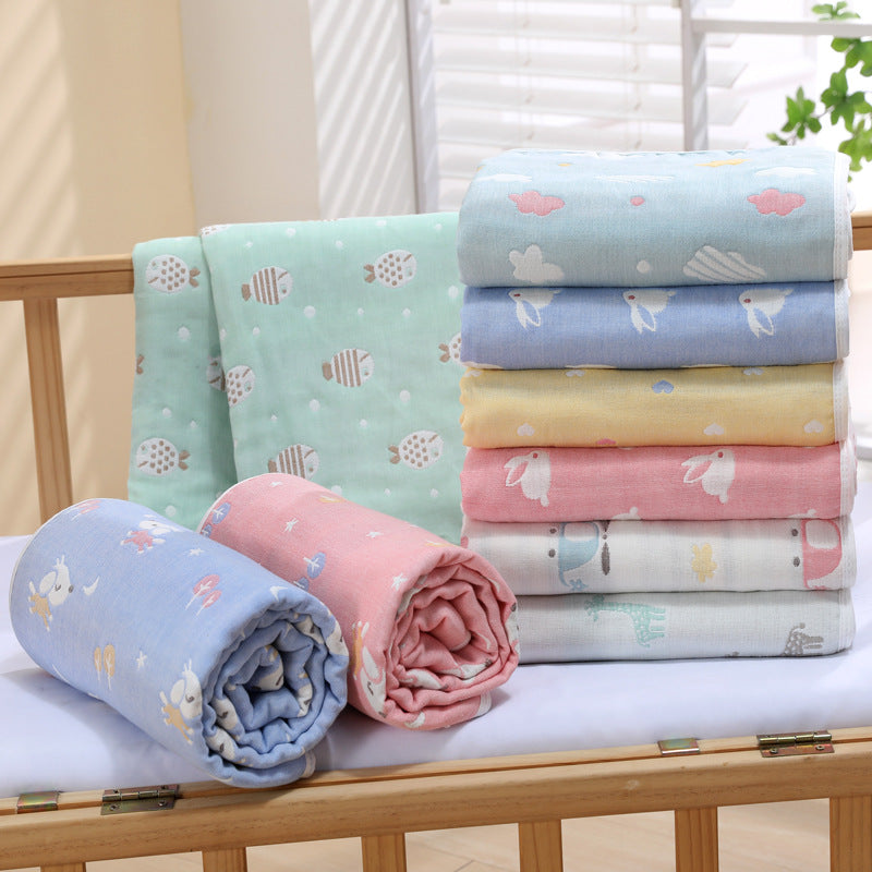 Giraffe, 6-Layer Muslin Baby Blanket - Soft Cotton Bedding for Infants and Toddlers, 110x110 cm, - Image 4