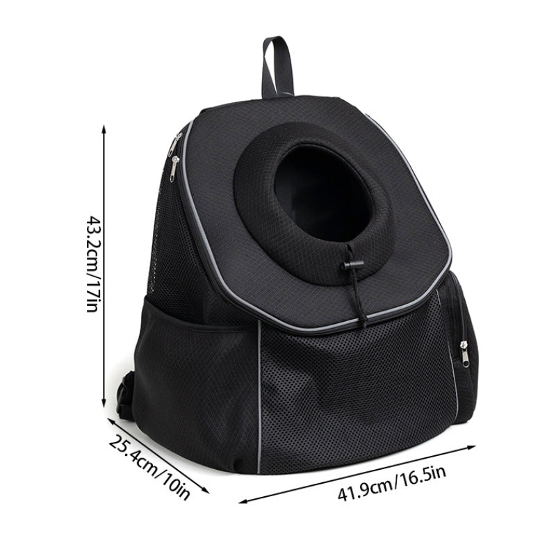 Purple Breathable Mesh Pet Carrier Backpack - Head-Out Design for Small Dogs & Cats, Ventilated Travel Hiking Carrier Bag with Front Entry & Pockets - Image 5