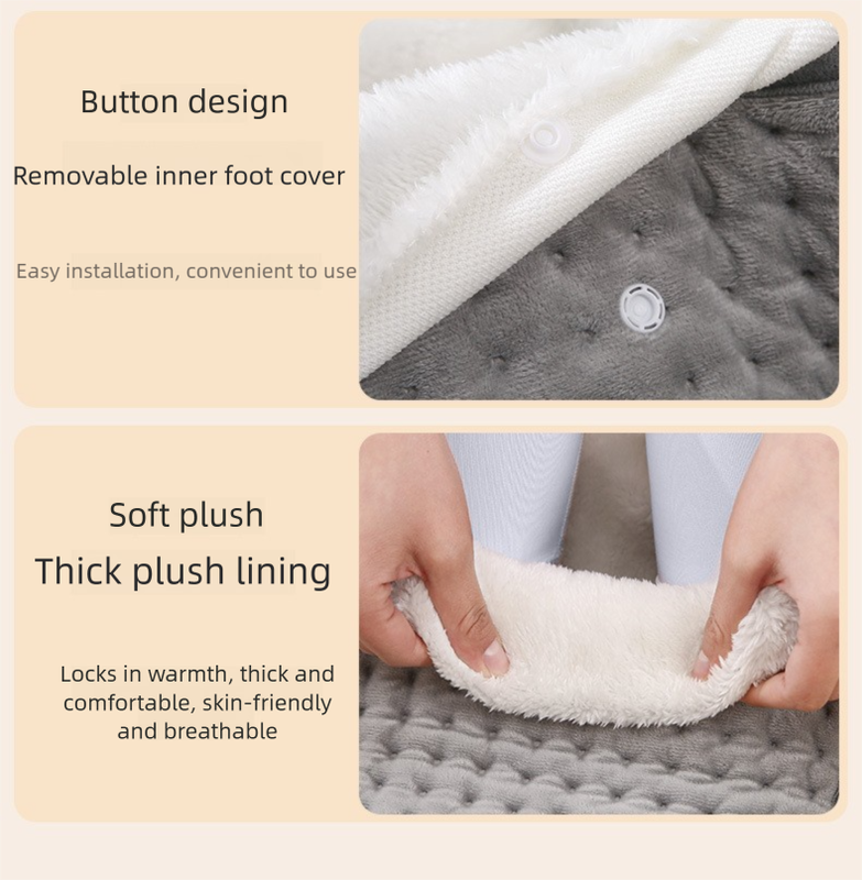 Premium Electric Foot Warmer - Fast Heating Pad with 9 Temperature Levels & 4 Timer Settings, Ultra-Soft Washable Lining for Home & Office - Image 6