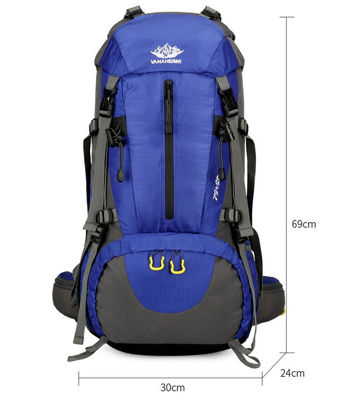 Dark blue 36-55L Outdoor Hiking Backpack - Durable Water Resistant Travel Bag for Trekking, Camping, and Adventure - Image 6