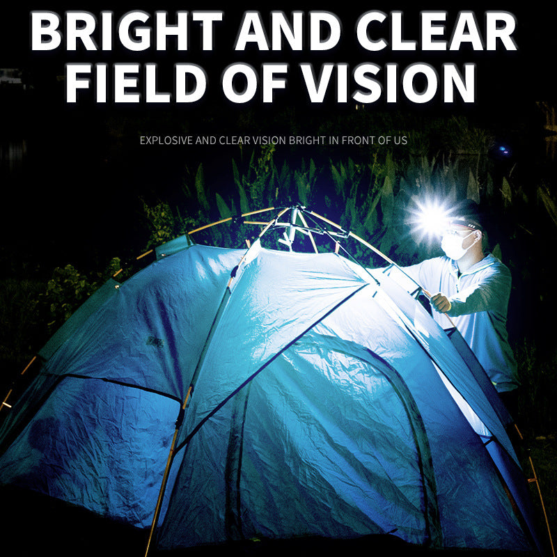 Black Rechargeable LED Headlight - Cap Light, Long Lasting Camping Light - Image 5