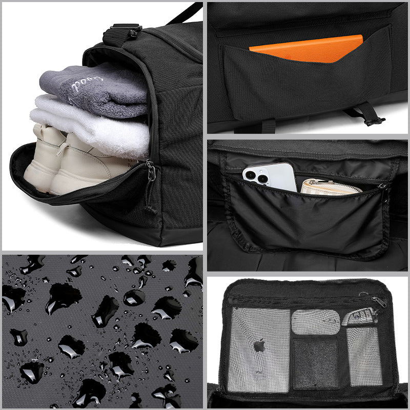 Green Dry Wet Separation Gym Bag - Yoga Fitness Travel Duffel - Shoe Compartment - Image 7