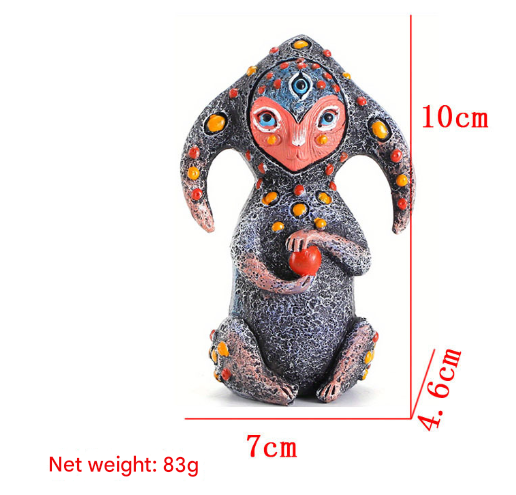 3PCS Two Eyes Fantasy Three-Eyed Alien Figurine Set - 3 Piece Resin Sculptures for Home & Garden Decor - Image 2