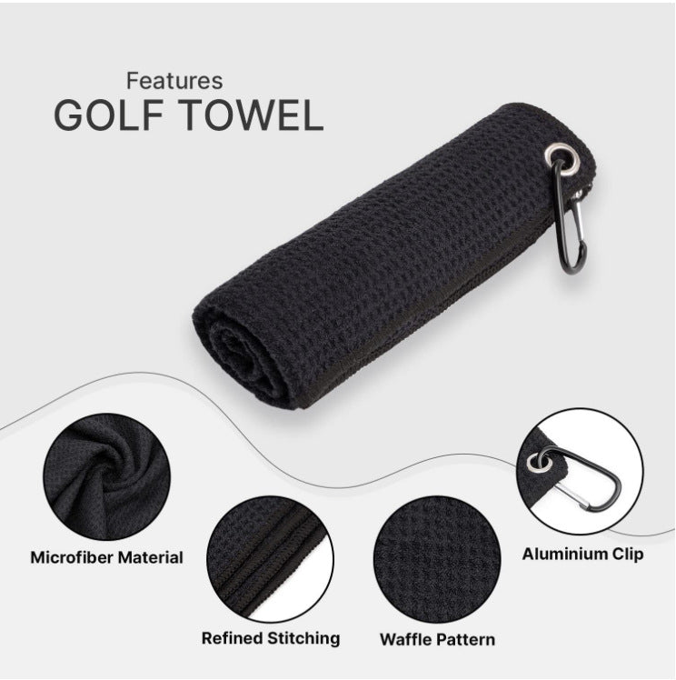 Green Microfiber Waffle Weave Golf Towel Set - 4 Pack (40x60cm) - Ultra Absorbent & Quick Drying - Image 2