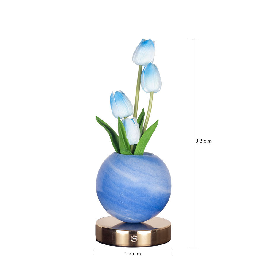 Blue Tulip Night Light - Floral Table Lamp for Bedroom Ambiance - Image 7