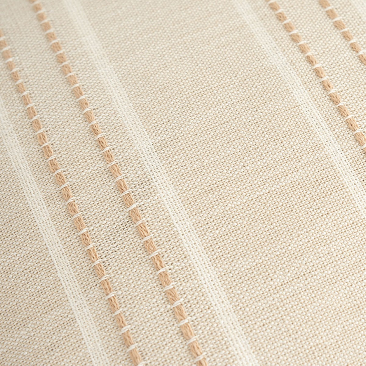 Textured Vertical Striped Pillowcases - Scandinavian Home Decor Accents (Beige Stripes Pair - 45x45cm) - Image 3