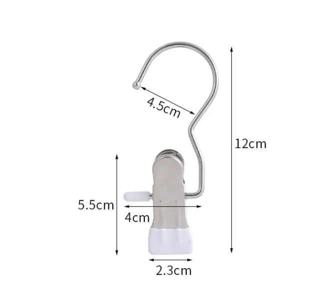Gray Stainless Steel Hanging Clips (35 PCS) - Strong Grip for Pants, Hats, Socks, Laundry - Image 8