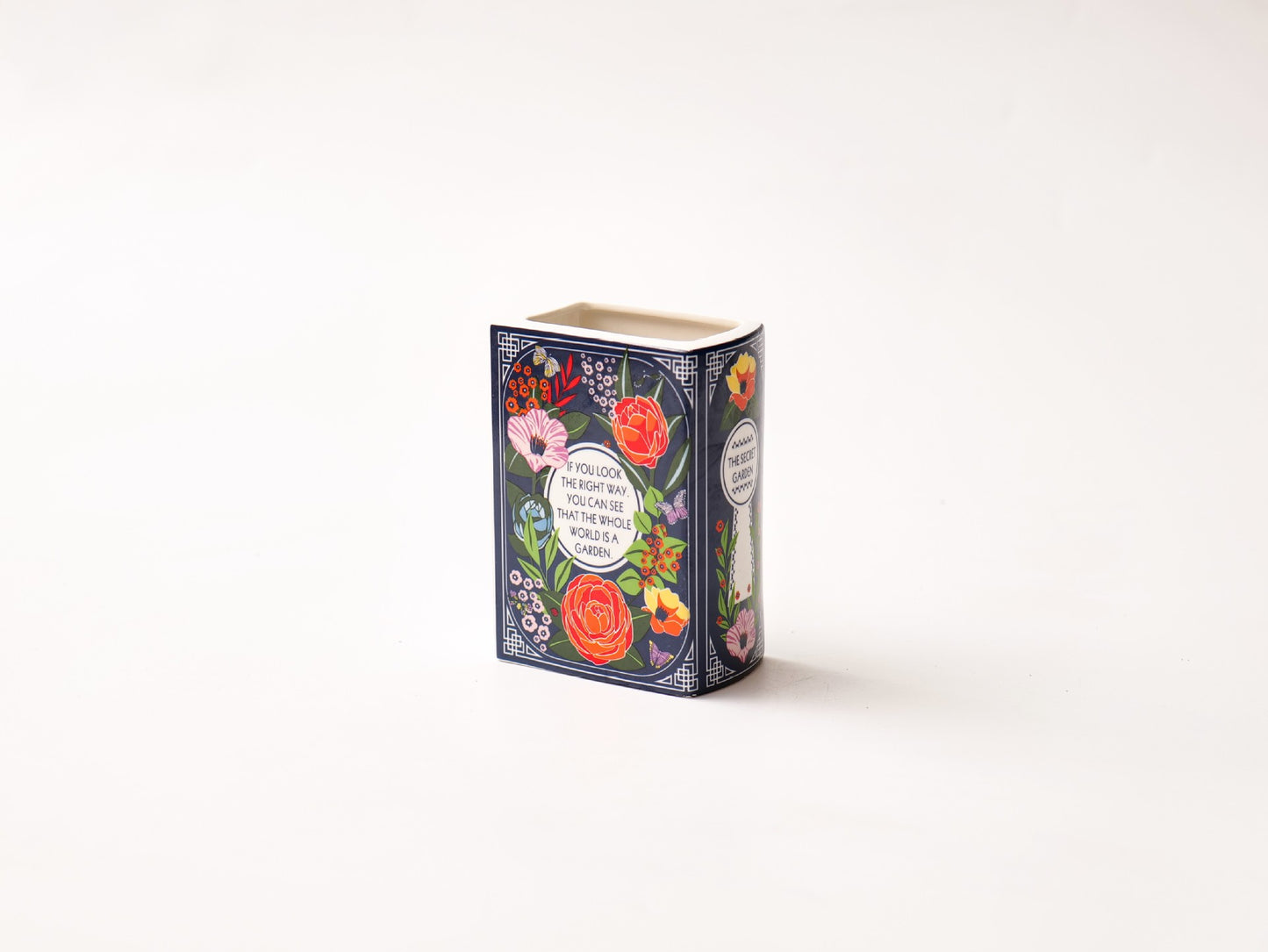 Literary Book Vase - Creative Ceramic Planter & Desk Organizer(Type B - 14x10x6.5cm) - Image 3