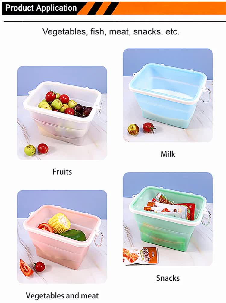 2 Pcs Green Collapsible Silicone Food Storage Container - Microwave & Freezer Safe Lunch Box - Image 9