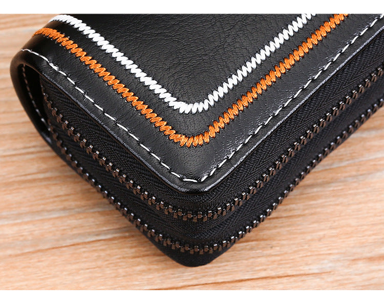 Brown Premium Genuine Leather Double Zipper Key Case - Car & House Key Organizer Pouch - Image 8