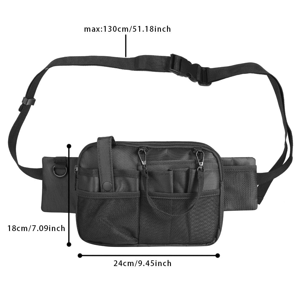 Grey and Black Nurse Utility Belt Bag - Multi-Pocket Medical Organizer Waist Pack for Tools & Essentials - Image 8
