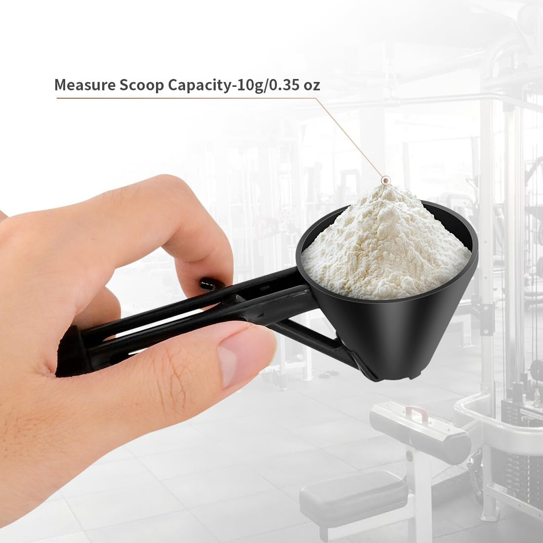 Black 2-Pack No-Spill Sliding Scoop & Funnel - Mess-Free for Protein Powder, Coffee, Formula - Image 7
