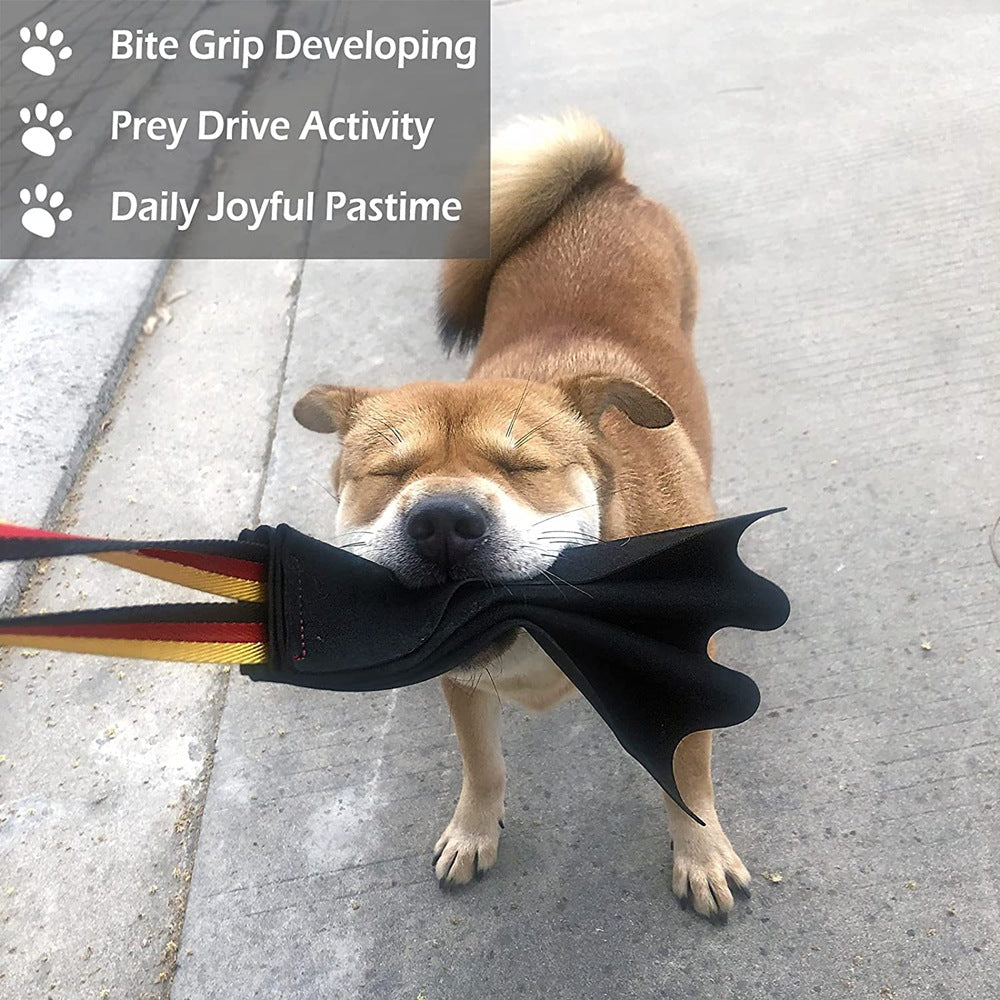 Black Premium Full-Grain Leather Dog Training Tug - Interactive Bite Rag with Strong Loop Handle for Play & Drive Building - Image 6