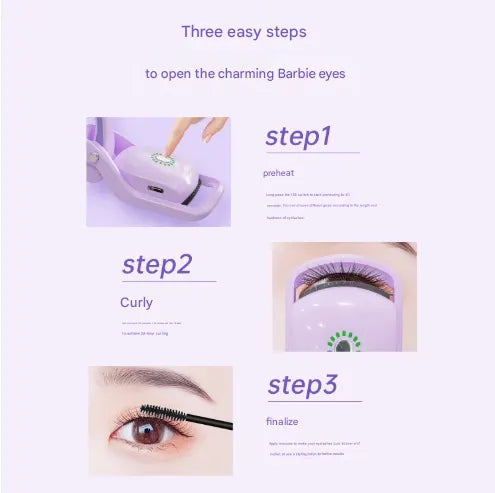 Pink USB Rechargeable Electric Heated Eyelash Curler - Lash Lift and Extension Tool - Image 4
