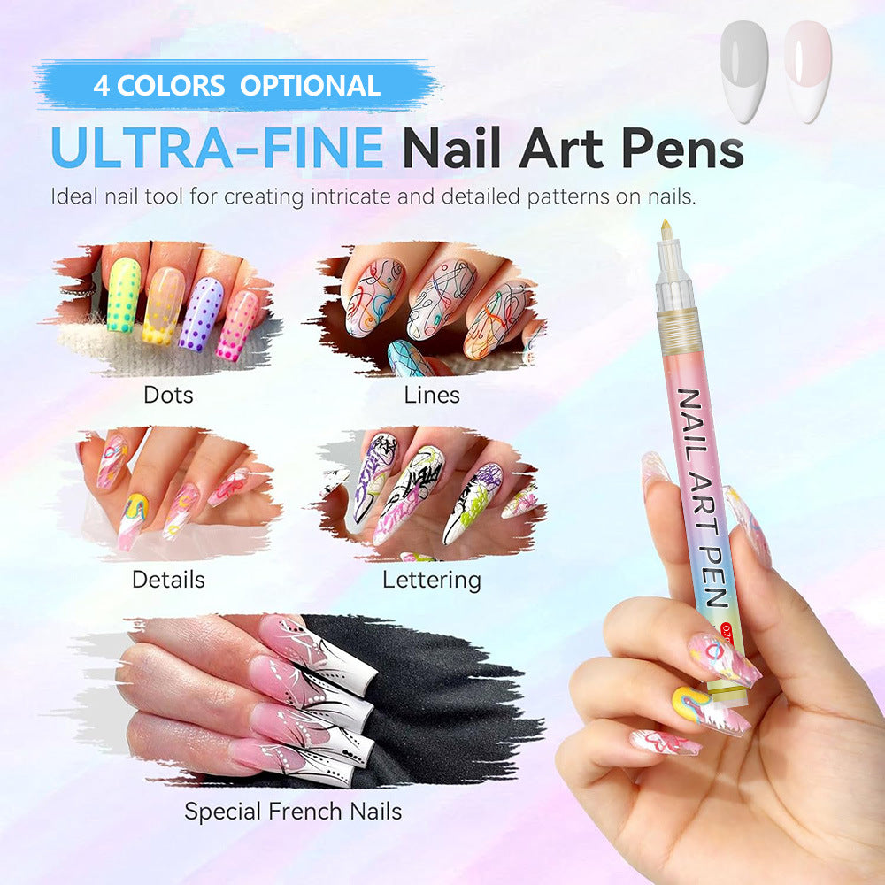 Red 0.7mm Nail Art Doodle Pen 12 Sticks- Single Color Acrylic Marker for Nail Design, No-Bake - Image 3