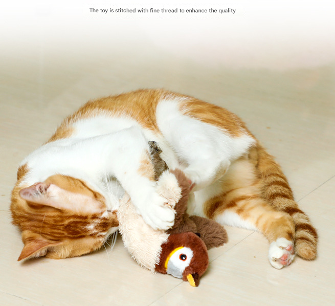 Penguins Electric Flapping Plush Cat Toy with Sound - Realistic Self-Play Pet Toy - Image 3