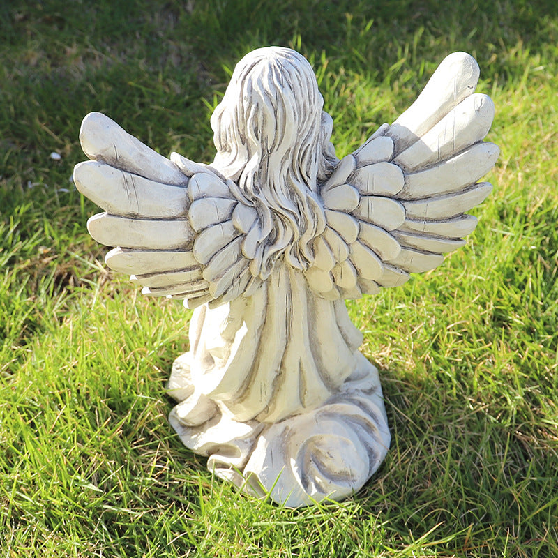 Nordic Style Resin Angel Garden Ornament - Serene Religious Decor - Image 2