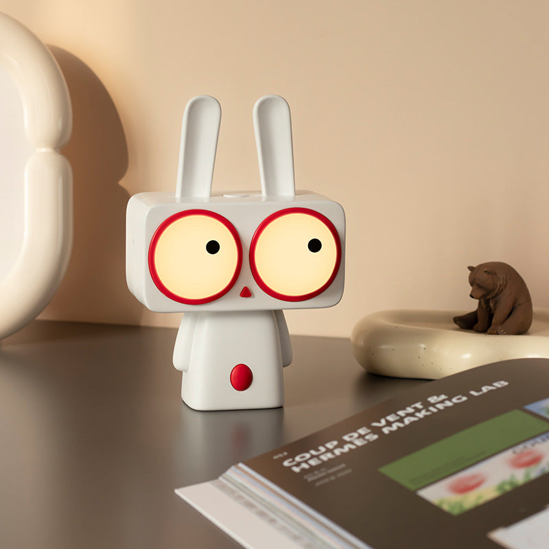 Round Eyes Cute Bobi Rabbit LED Night Light for Kids - USB Rechargeable - Image 2
