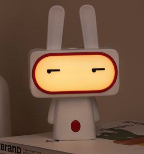 Squinting Cute Bobi Rabbit LED Night Light for Kids - USB Rechargeable - Image 2