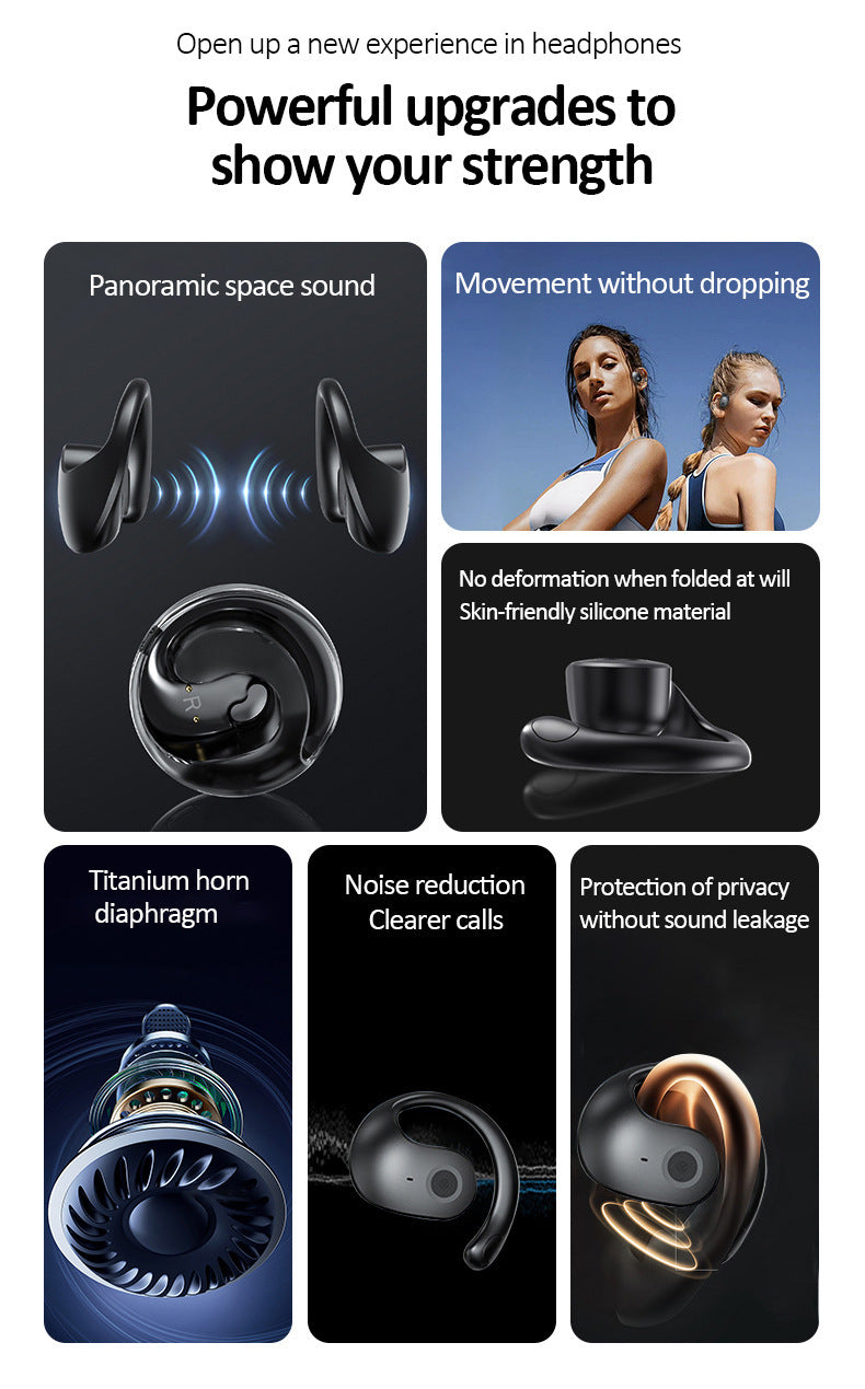 Yellow T2 AI Smart Translation Earbuds - Open-Ear OWS Bluetooth 5.4 Headphones with Simultaneous Interpretation & IPX4 Waterproof - Image 3