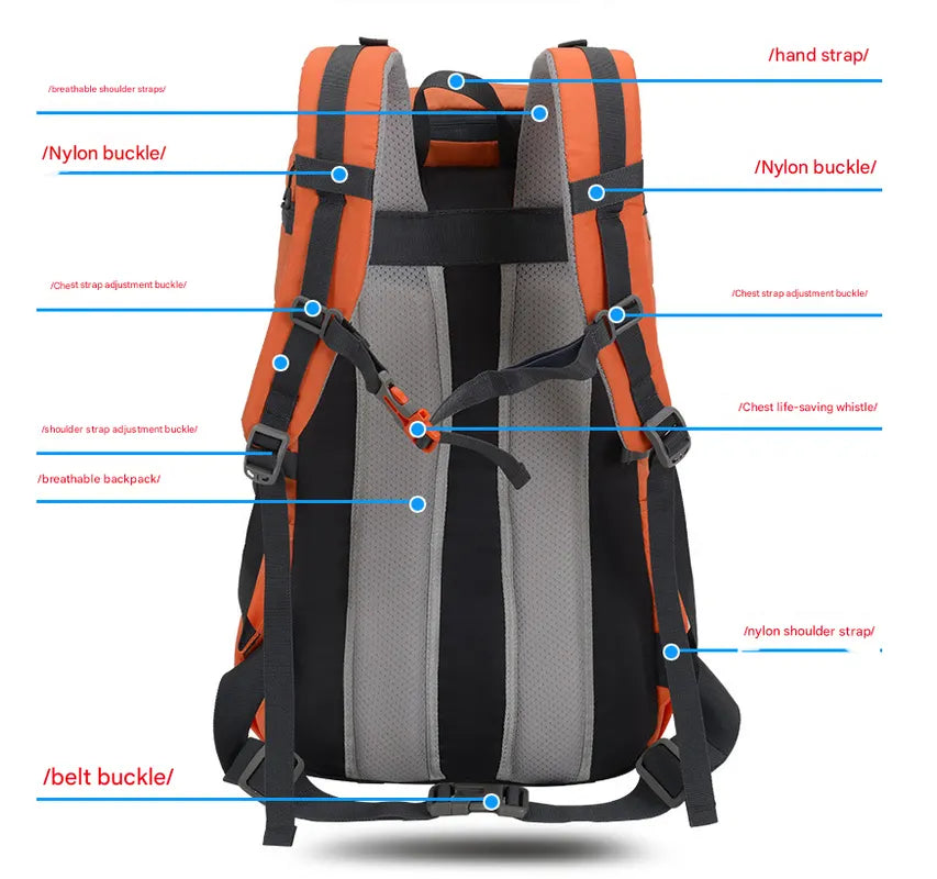 Navy Blue 20L Women's Orange Mountaineering Backpack - Water-Resistant - Image 4
