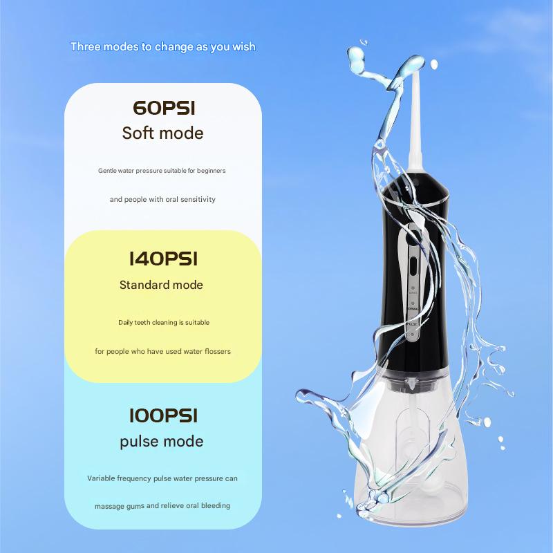 CharmHome Portable Oral Irrigator - 3 Modes, 140 PSI, IPX7 Waterproof(black) - Image 4