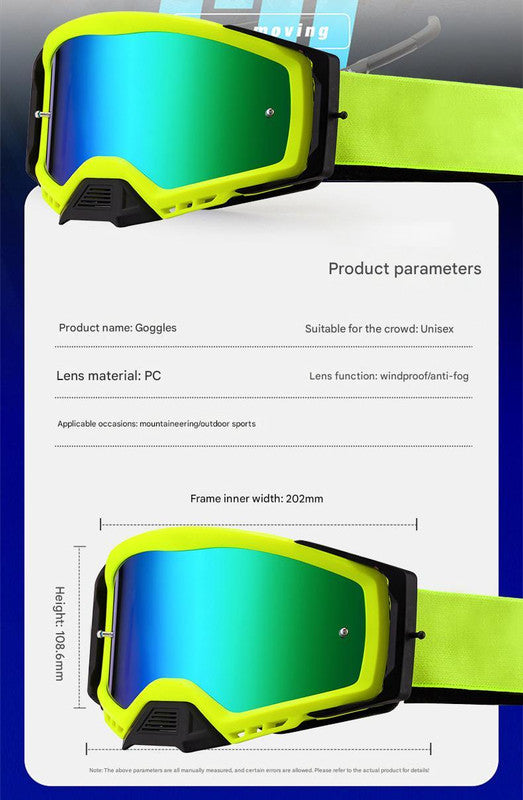 Panoramic Outdoor Sports Goggles - UV Protection, Windproof, Anti-Fog & Impact Resistant(Black-red frame + red film) - Image 3