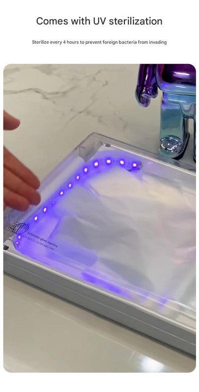 Automatic Disposable Glove Dispenser Machine with UV Sterilization - Quick & Hygienic Gloving,Gloves not included(Dark Blue) - Image 4